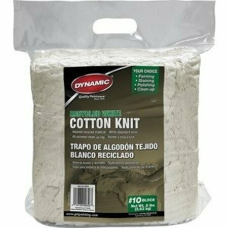 DYNAMIC PAINT PRODUCTS Dynamic #10 8Lb Block Recycled White Cotton Knit Wiping Cloth 00625